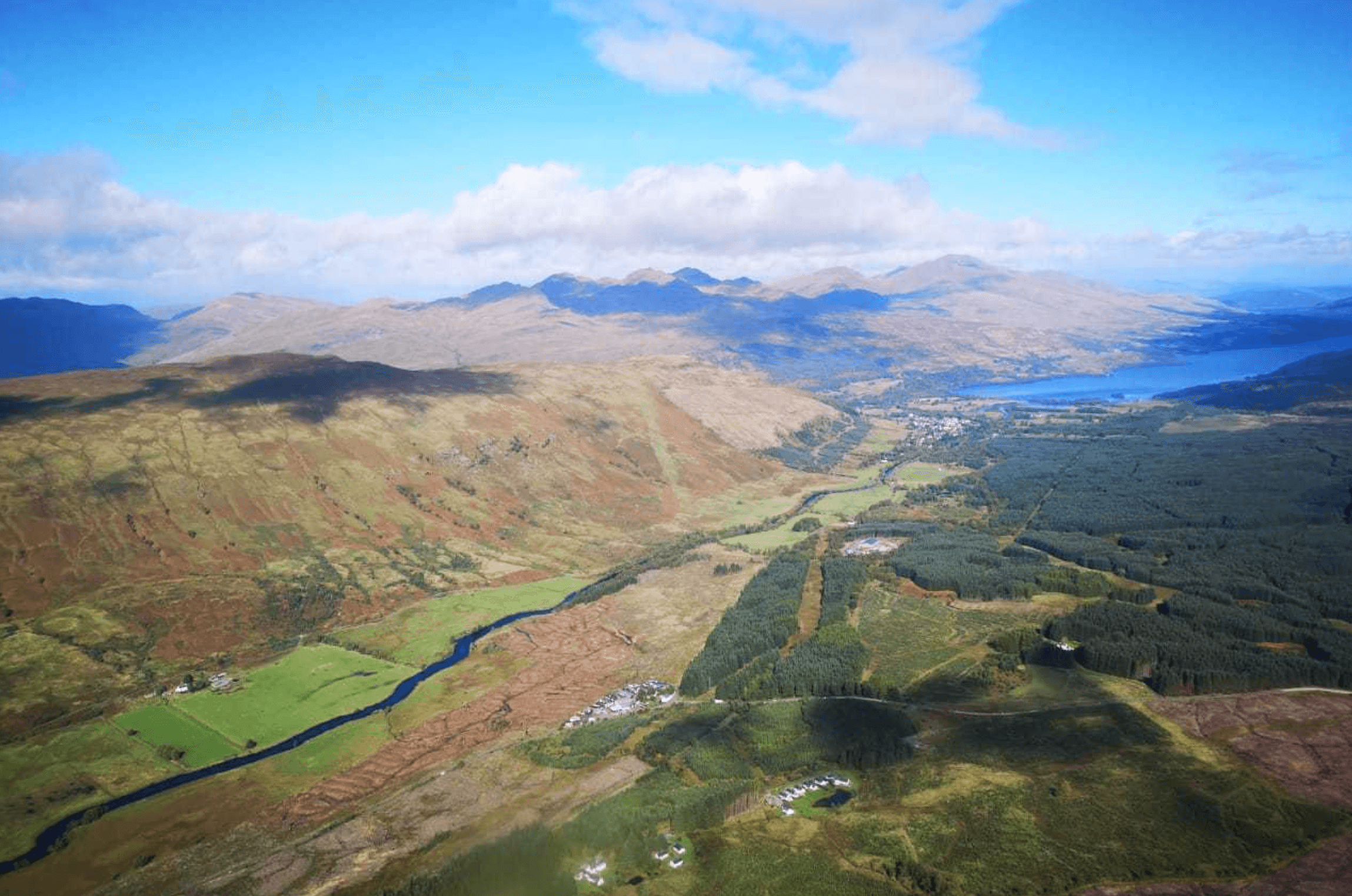 Eagle View of Scotland Mountains'